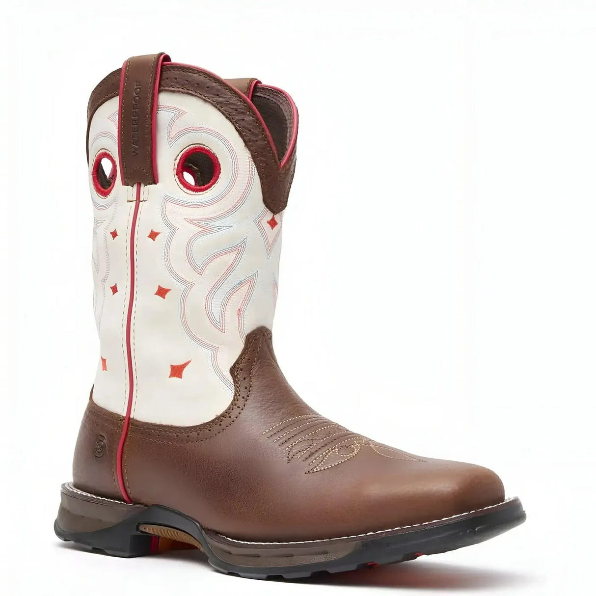 Durango Women’s Durango Maverick Steel Toe Waterproof Western Work Boot sable Brown White Cover