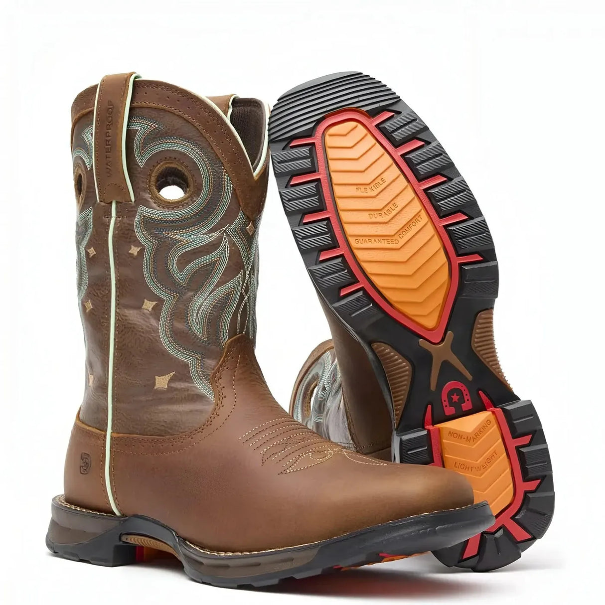 Durango Women’s Durango Maverick Steel Toe Waterproof Western Work Boot Rugged Tan Side