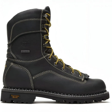 Georgia Boot AMP LT Logger Low Heel Waterproof Work Boot Black Cover