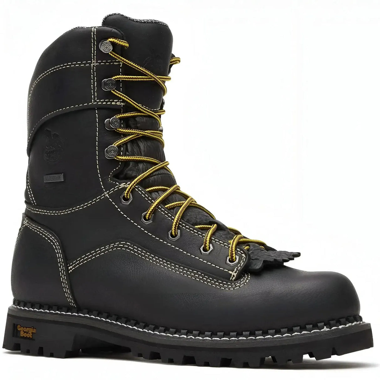 Georgia Boot AMP LT Logger Low Heel Waterproof Work Boot Black Inner