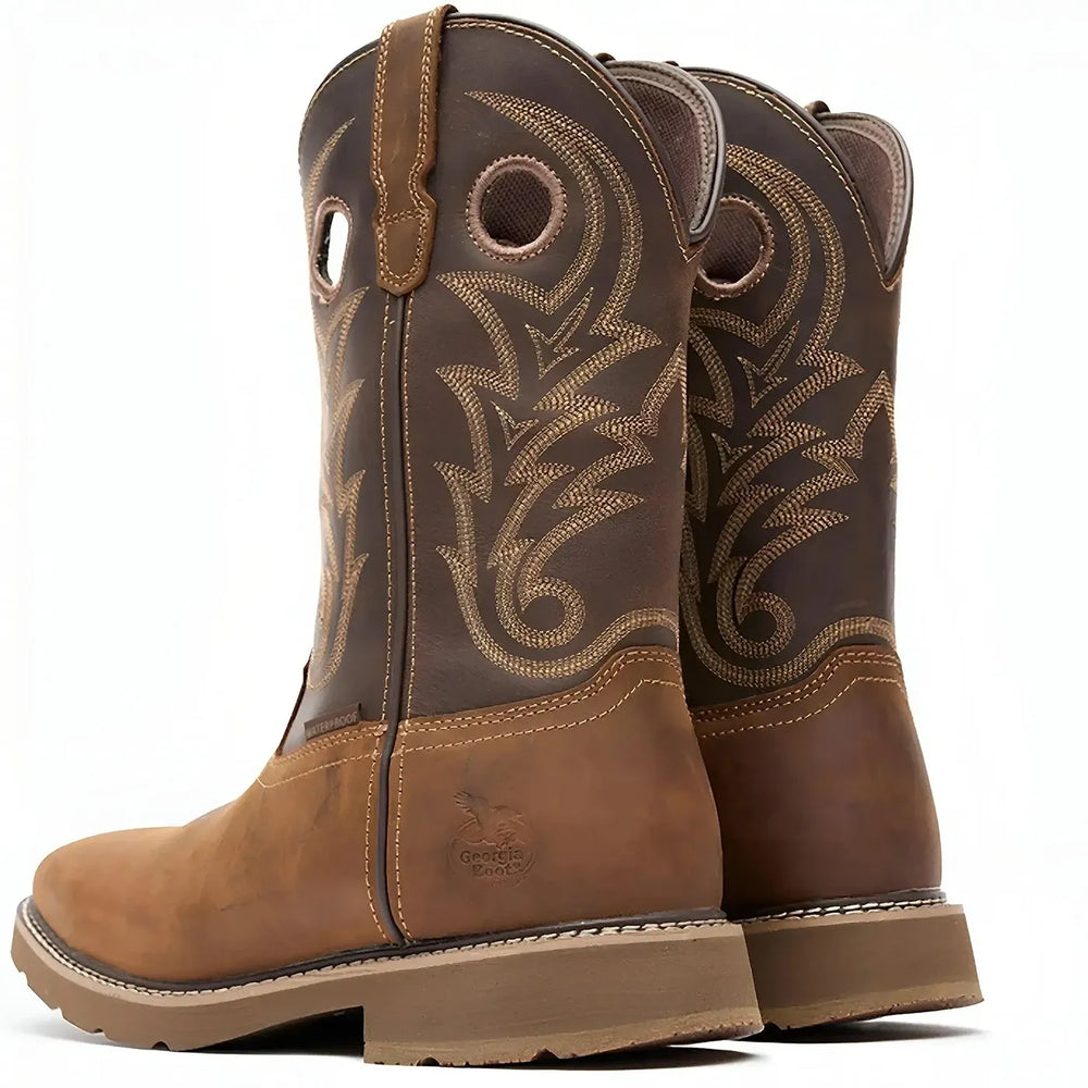 Georgia Boot Core 37 Western 11" Waterproof Pull-On Work Boot Heel