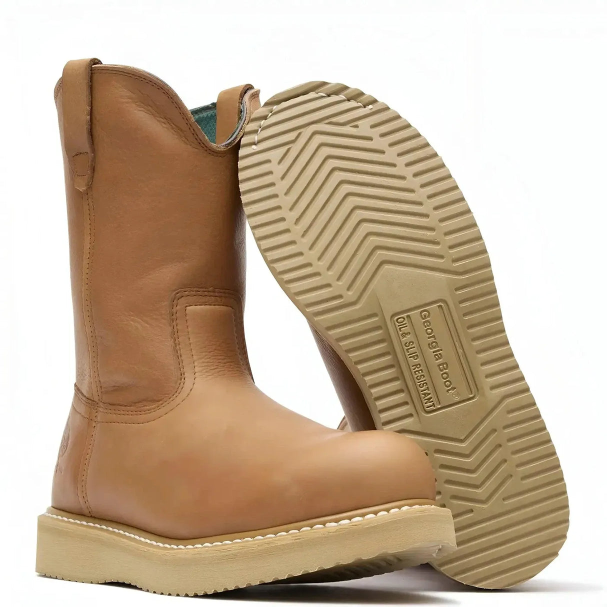 Georgia Boot Wedge Steel Toe Pull On Work Boot Sole