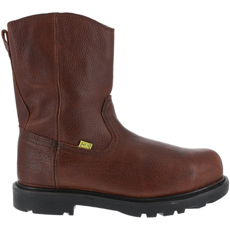 Iron Age Hauler Composite-Toe Int Met Guard 10 inch Wellington Work Boot Brown Profile View