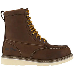 Iron Age Reinforcer Steel-Toe 8 inch Work Boot Brown Profile View