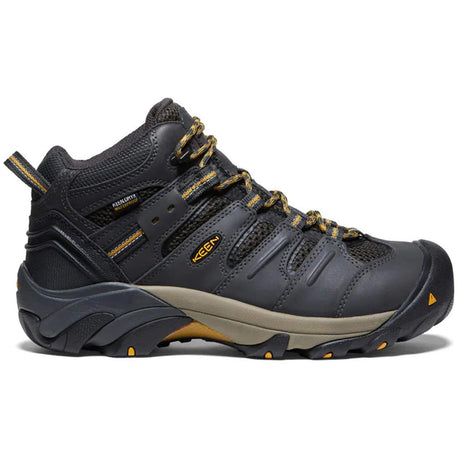 Keen Lansing Steel-Toe Work Boot Waterproof Raven/Tawny Olive Keen Profile View