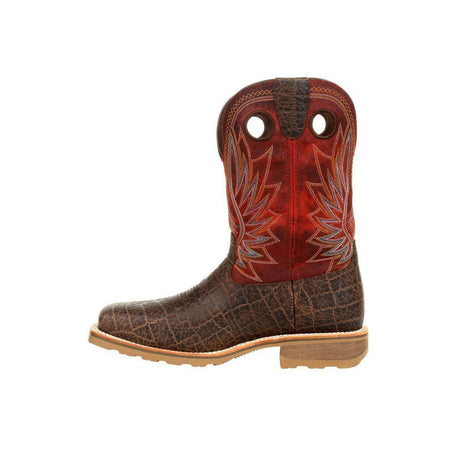 Maverick Pro Steel Toe Waterproof Western Work Boot Safari Elephant And Crimson DDB0301