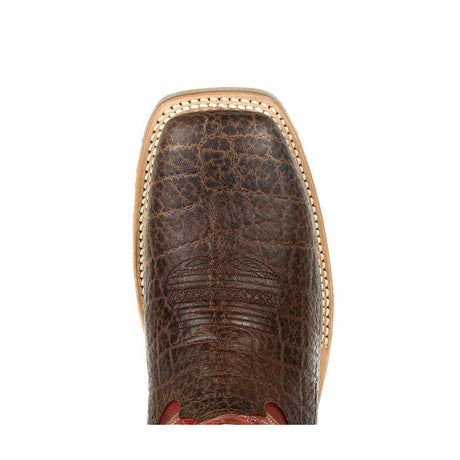 Maverick Pro Steel Toe Waterproof Western Work Boot Safari Elephant And Crimson DDB0301 Toe View