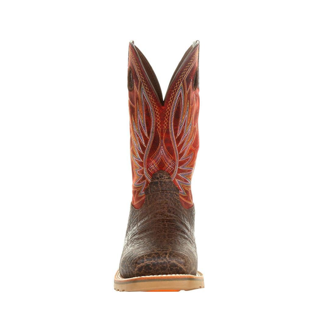Maverick Pro Steel Toe Waterproof Western Work Boot Safari Elephant And Crimson DDB0301 Front Image