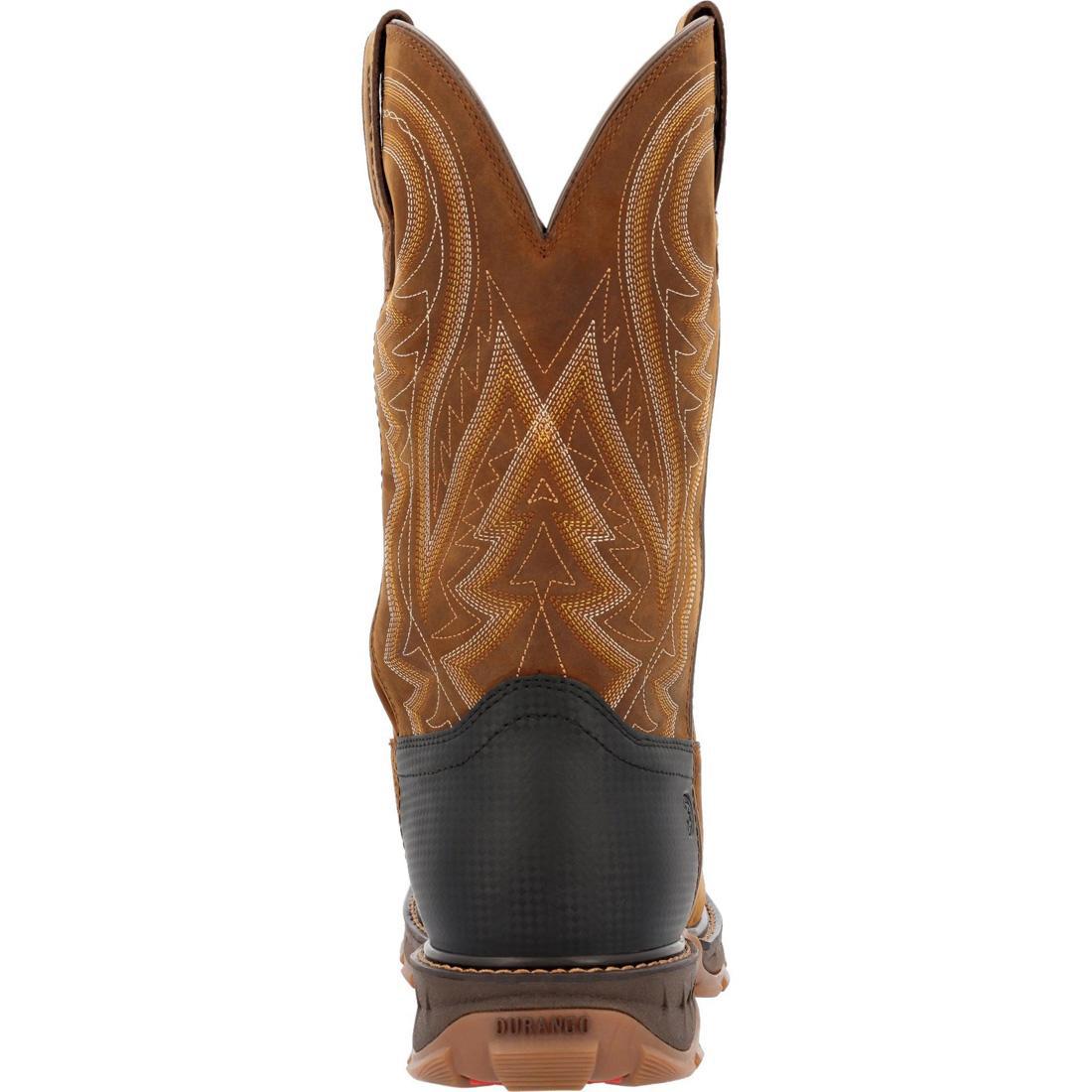 Maverick XP Steel Toe Waterproof Western Work Boot Coyote Brown DDB0403 Heel View