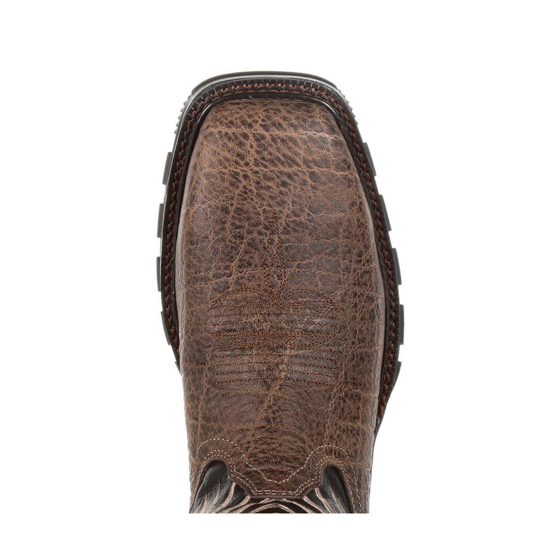 Maverick XP Steel Toe Waterproof Western Work Boot Dark And Black DDB0176 Toe View