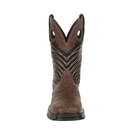 Maverick XP Steel Toe Waterproof Western Work Boot Dark And Black DDB0176 Front Image