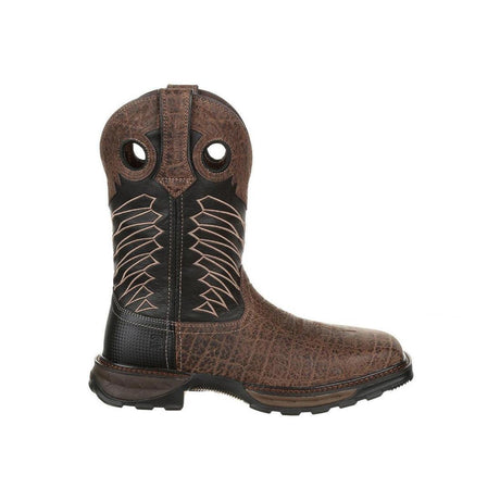 Maverick XP Steel Toe Waterproof Western Work Boot Dark And Black DDB0176 Profile View