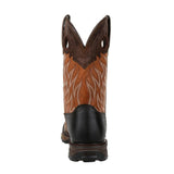 Maverick XP Steel Toe Waterproof Western Work Boot Deep Brown DDB0215 Heel View