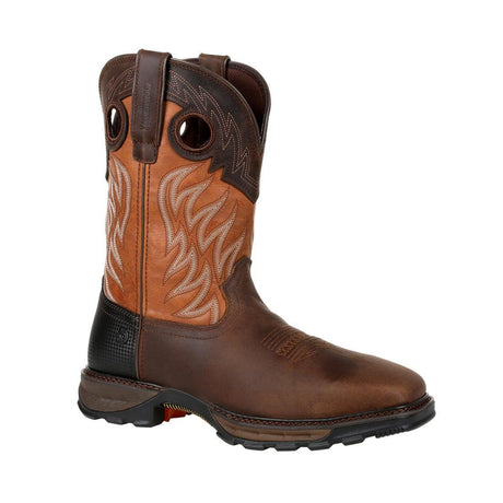 Maverick XP Steel Toe Waterproof Western Work Boot Deep Brown DDB0215 Side View