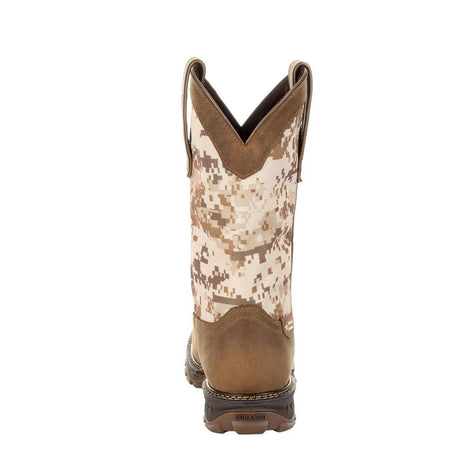 Maverick XP Steel Toe Waterproof Western Work Boot Desert Camo DDB0207 Heel View