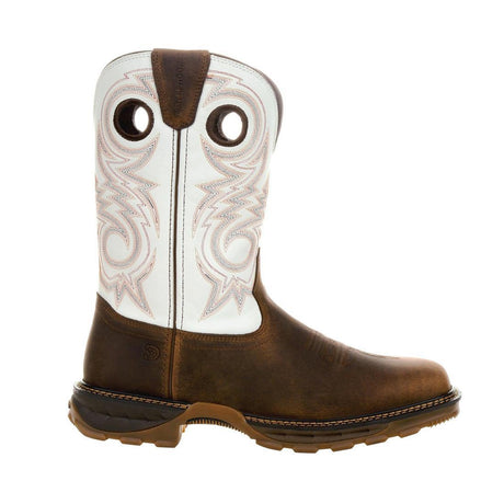 Maverick XP Waterproof Western Work Boot Chocolate And White DDB0302 Profile View