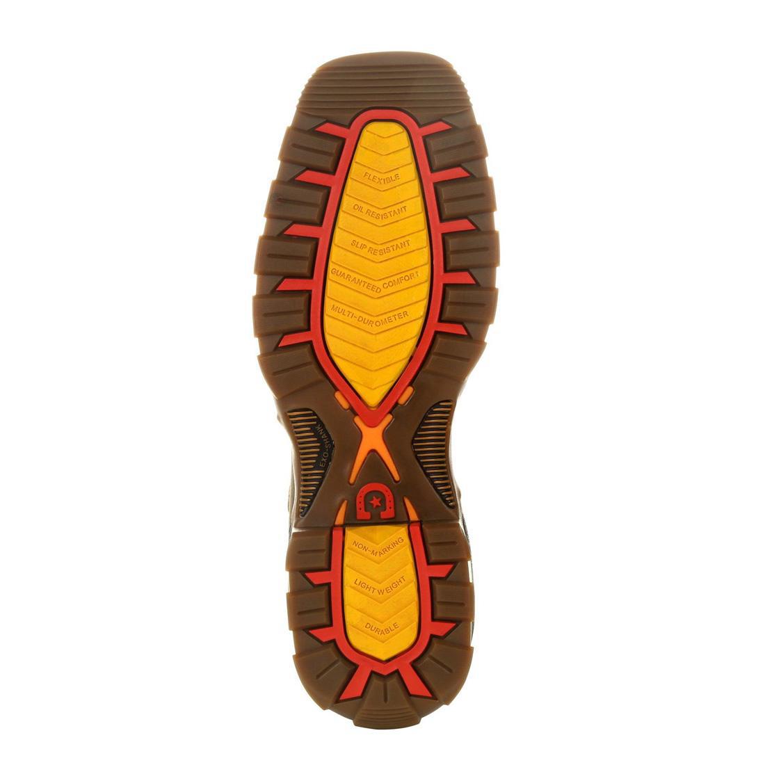 Maverick XP Waterproof Western Work Boot Chocolate And White DDB0302 Sole Image
