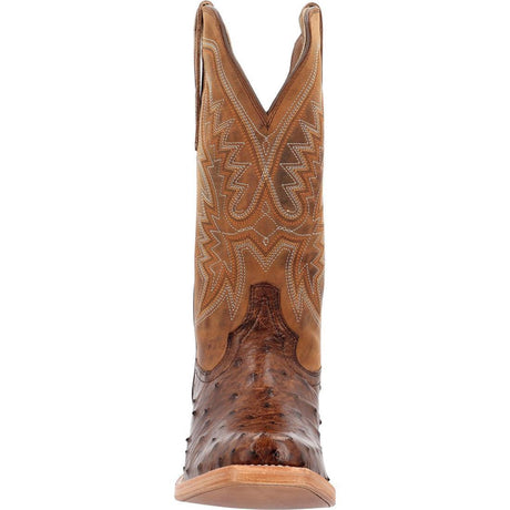 PRCA Collection Full-Quill Ostrich Western Boot kango Tobacco And Rust DDB0463 Heel View