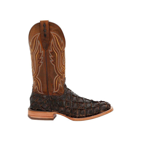 Premium Exotics Dark Brown Pirarucu Western Boot DDB0380 Profile View