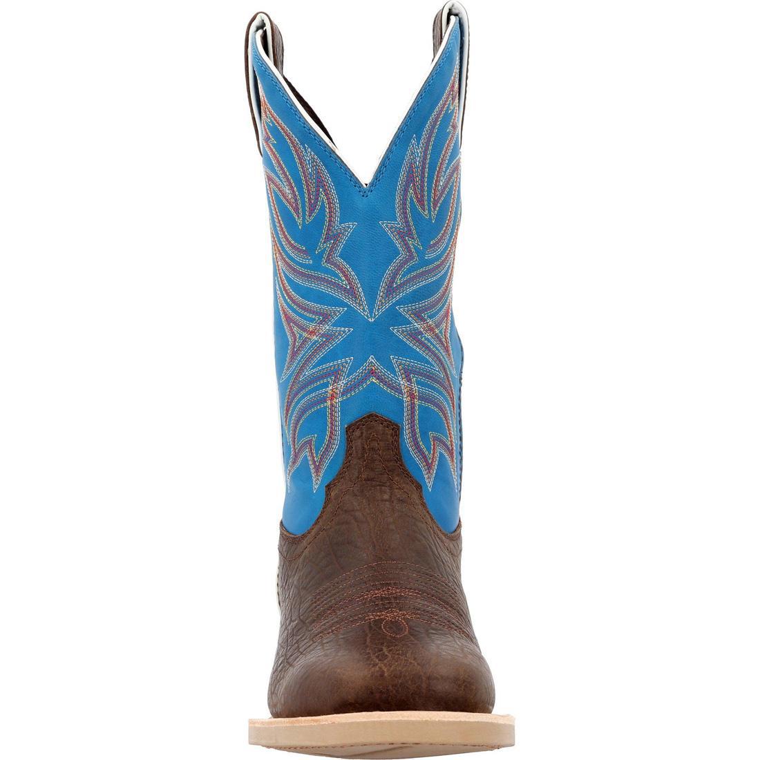 Rebel Pro Bay Brown and Brilliant Blue Western Boot DDB0421 Heel View