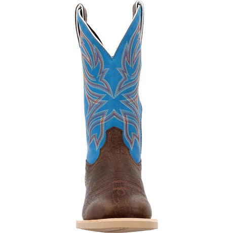 Rebel Pro Bay Brown and Brilliant Blue Western Boot DDB0421 Heel View