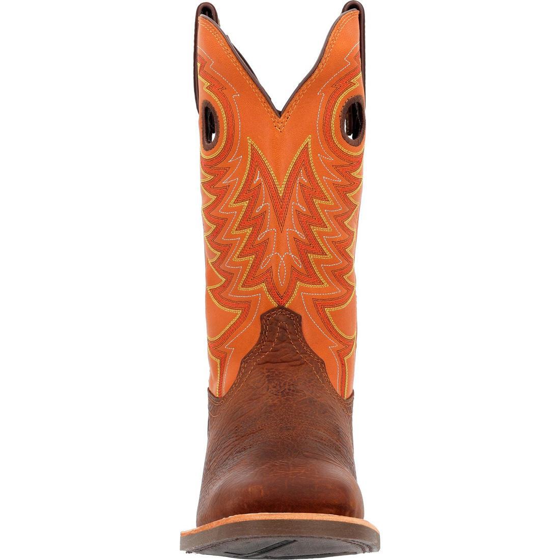 Rebel Pro Orange Western Boot DDB0230 Heel View