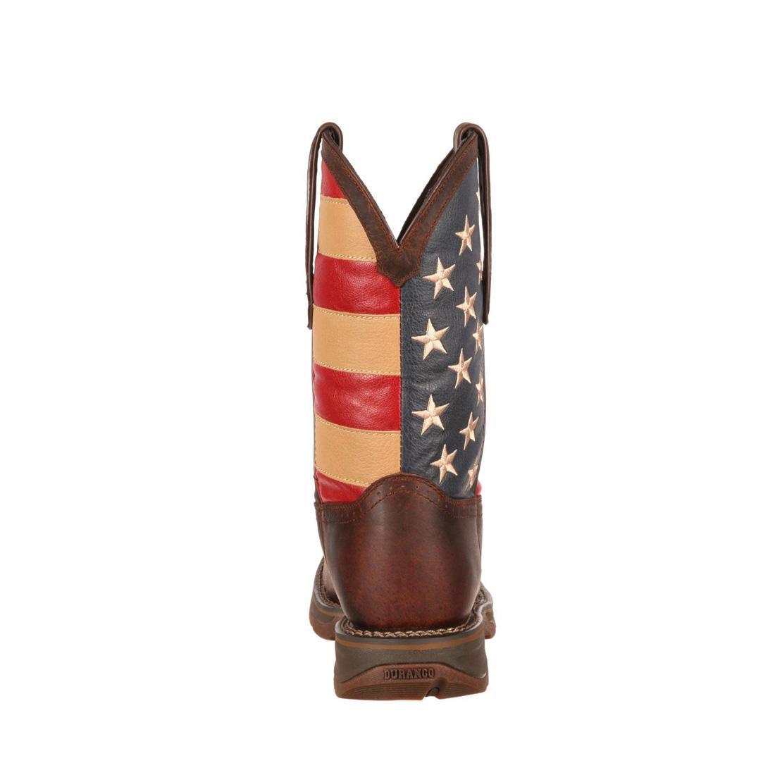 Rebel Steel Toe Flag Western Flag Boot DB020 Heel View