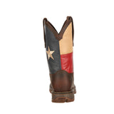 Rebel Steel Toe Texas Flag Western Boot DB021 Heel View