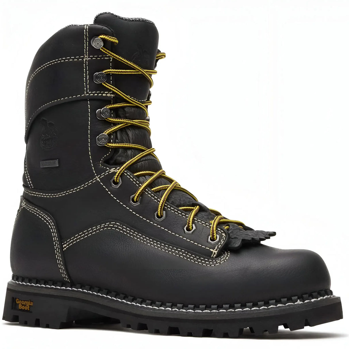 Georgia Boot AMP LT Logger Low Heel Waterproof Work Boot Black Inner