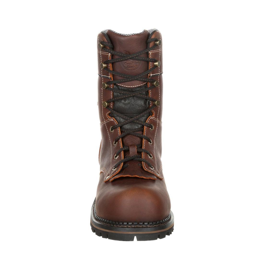 Georgia Boot AMP LT Logger Composite Toe Waterproof Work Boot Brown GB00236 Front Image
