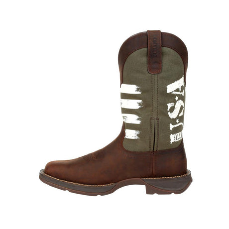 Rebel Army Green USA Print Western Boot DDB0313