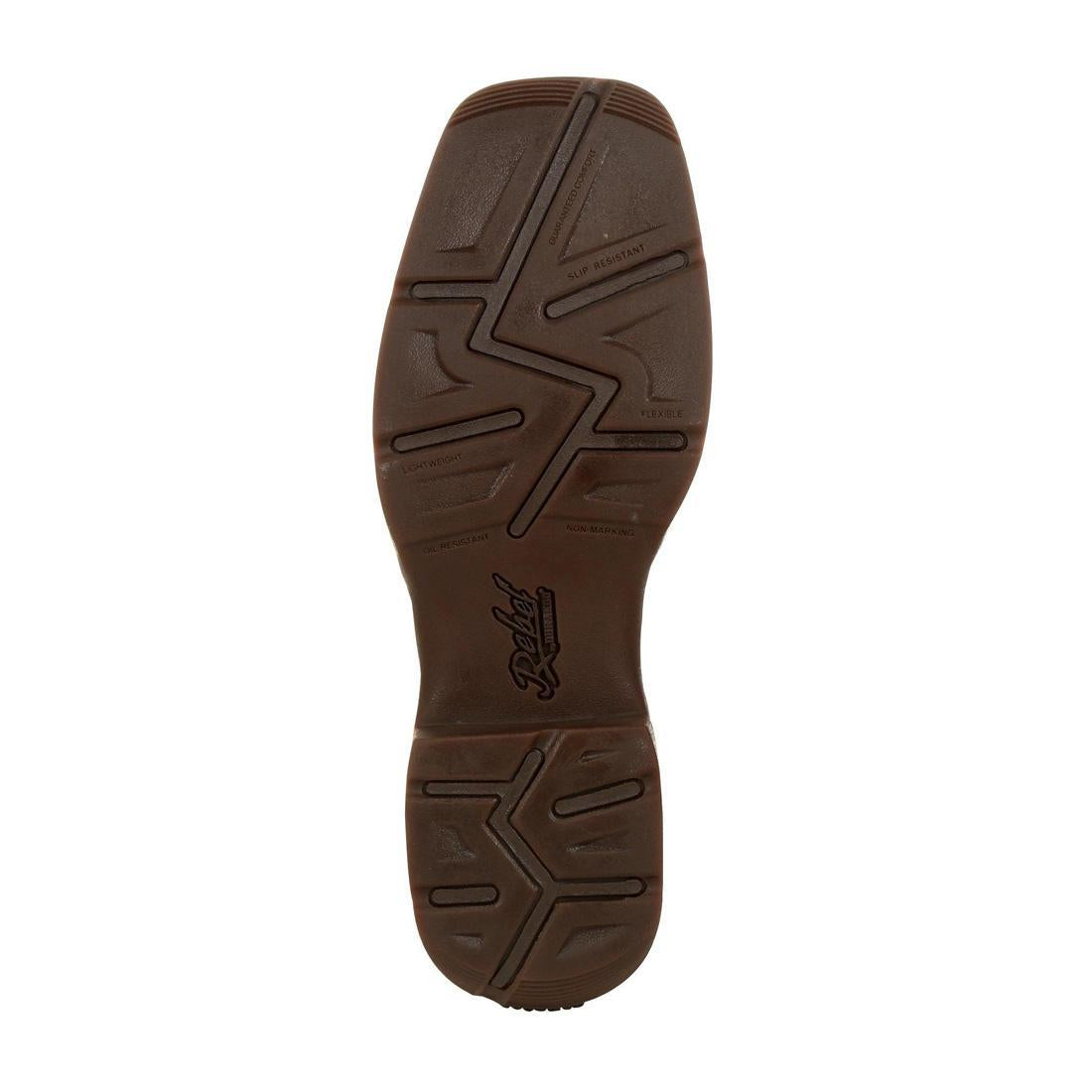 Rebel Brown Distressed Flag Embroidery Western Boot DDB0314 Sole Image