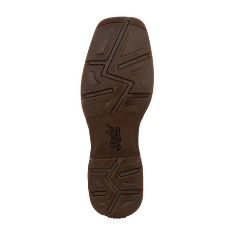 Rebel Brown Distressed Flag Embroidery Western Boot DDB0314 Sole Image