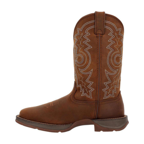 Rebel Pull-On Western Boot Brown DB4443 Heel View