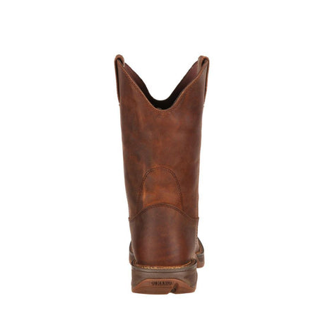 Rebel Brown Pull-On Western Boot DB5444 Heel View