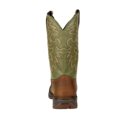 Rebel Coffee & Cactus Pull-On Western Boot DB5416 Heel View