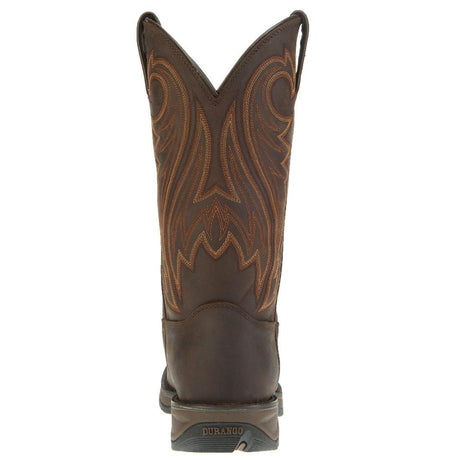 Rebel Chocolate Pull-On Western Boot DB5464 Heel View