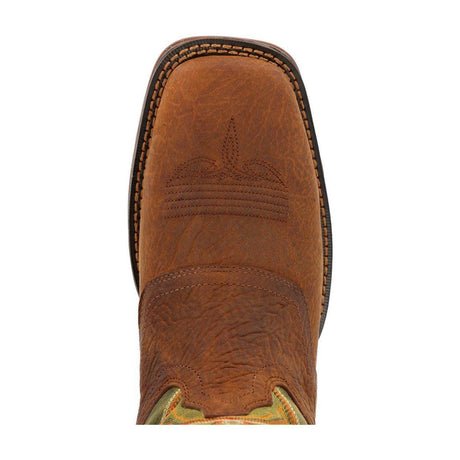 Rebel Dark Chestnut and Hunter Green Western Boot DDB0390