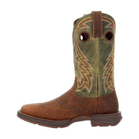 Rebel Dark Chestnut and Hunter Green Western Boot DDB0390 Toe View