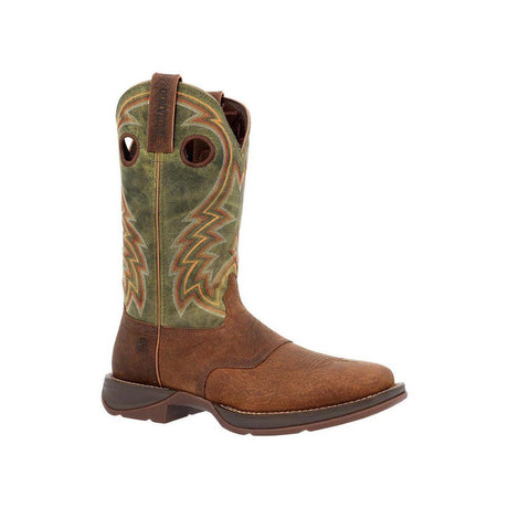 Rebel Dark Chestnut and Hunter Green Western Boot DDB0390 Side View