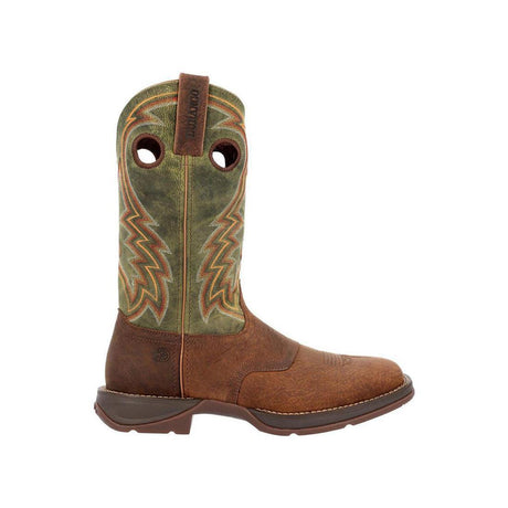 Rebel Dark Chestnut and Hunter Green Western Boot DDB0390 Profile View