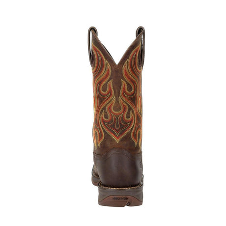 Rebel Western Boot Dark Chestnut DDB0317 Heel View