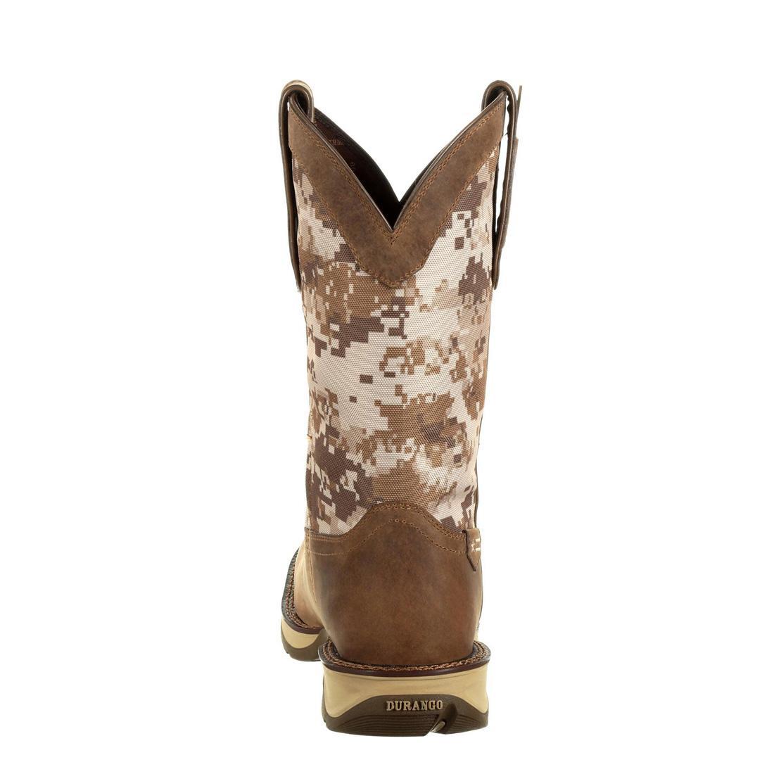 Rebel Desert Camo Pull-on Western Boot DDB0166 Heel View