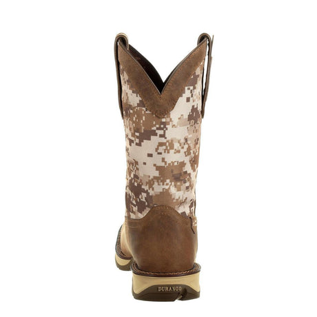 Rebel Desert Camo Pull-on Western Boot DDB0166 Heel View