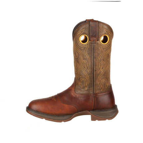 Rebel™ by Durango® Distressed Brown Saddle Western Boot DB5468 Toe View