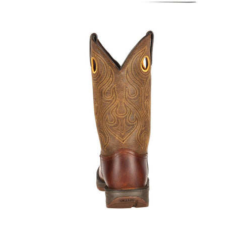 Rebel™ by Durango® Distressed Brown Saddle Western Boot DB5468 Heel View