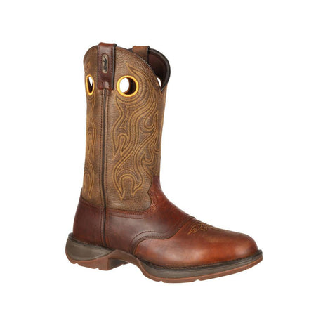 Rebel™ by Durango® Distressed Brown Saddle Western Boot DB5468 Side View