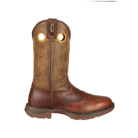 Rebel™ by Durango® Distressed Brown Saddle Western Boot DB5468 Profile View