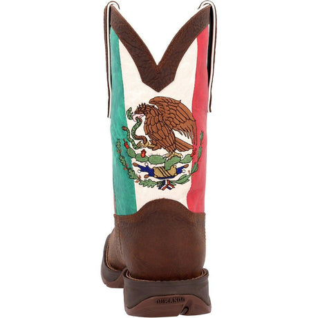 Rebel Mexico Flag Western Boot DDB0430 Heel View