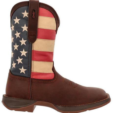 Durango Rebel Patriotic Pull-On Western Flag Boot Profile View
